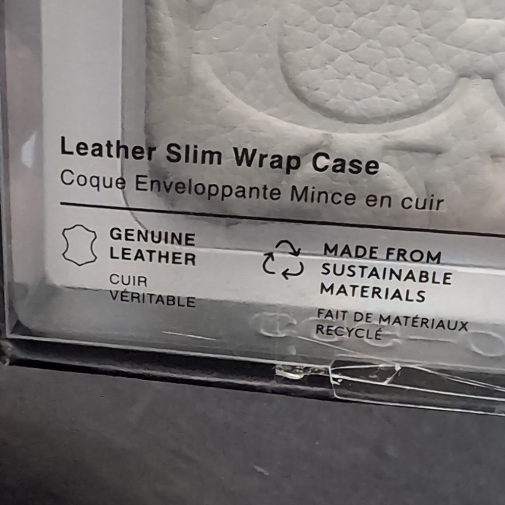 New In Box Coach Leather Light Gray Slim Wrap Google Pixel 7A Phone Case. - Picture 3 of 5